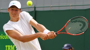 Bernard blitz ... Aussie tennis star progresses to Wimbledon quarter-finals.