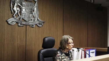 ICAC Commissioner the Hon Megan Latham during the opening address for the investigation into Australian Water Holdings and the conduct of several ministers.