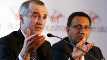 "We will benefit from the economies of scale": Virgin Australia boss John Borghetti with chief financial officer, Sankar Narayan.