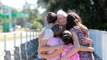 The four Sunshine Coast girls, now missing, with their great-grandmother.