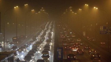 Beijing last year - pollution levels are running almost 20 times acceptable WHO standards.
