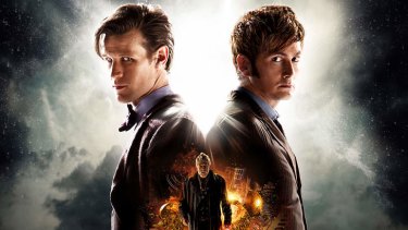 Matt Smith as the Eleventh Doctor and David Tennant as the Tenth Doctor, joined by John Hurt in the 50th Anniversary Special.