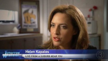 Helen Kapalos fronts the mock current affairs show, <i>Tomorrow Whenever</i>.