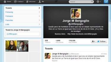 Parody: The now suspended Twitter account @JMBergoglio.