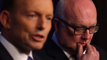 Prime Minister Tony Abbott with Attorney-General Senator George Brandis on Tuesday.