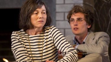 He's here to help: Sarah Peirse as Patricia Highsmith and Eamon Farren as an unwanted visitor in Switzerland.