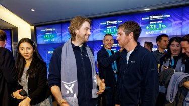 Atlassian co-founders Scott Farquhar (right) and Mike Cannon-Brookes.