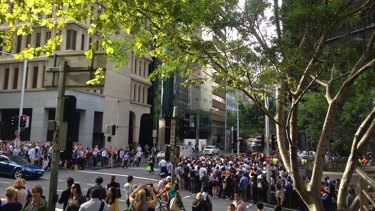 Long bus queues occurred in the CBD this morning after trains to North Sydney were disrupted.