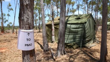 The Prime Minister's tent during the visit to north-east Arnhem Land.