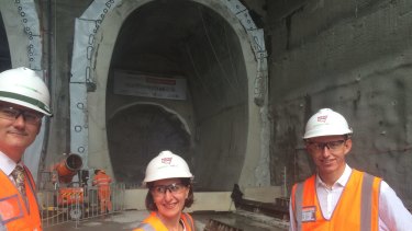 Gladys Berejiklian and Rodd Staples at the North West Rail Tunnel site.