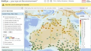 MetEye allows you to pinpoint within a six-square-kilometre area what the forecast is for your suburb or rural area over the next week.