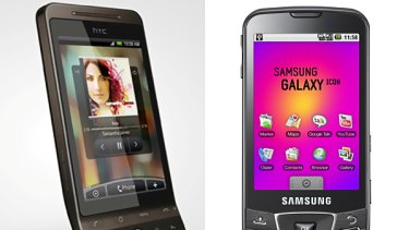 New Android phones: The HTC Hero and Samsung Galaxy.
