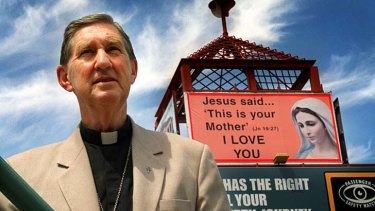 High praise ... former Archbishop of Perth, Barry Hickey, delivered a glowing obituary on paedophile priest Brian Harris.