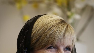 Foreign Minister Julie Bishop during a trip to Tehran, Iran.