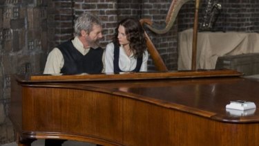 Dystopian tale: Jeff Bridges and Taylor Swift share a moment in <i>The Giver</i>.