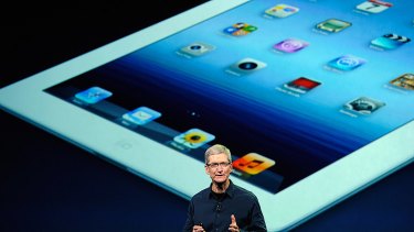 Apple CEO Tim Cook at the launch of the latest iPad model.