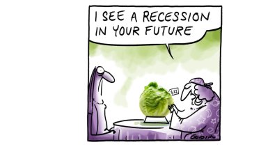 Matt Golding Readers Letter cartoon for 17 June 2022
I see a recession in your futureÂ 