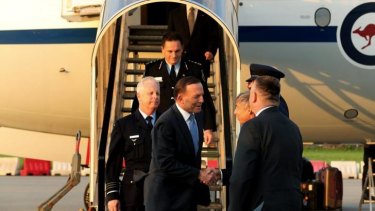 Frequent flyer: Prime Minister Tony Abbott arrives in the Netherlands this month.