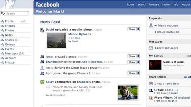 What Mark Zuckerberg's Facebook news feed looked like in 2006.