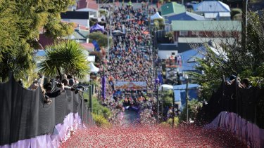 The street is renowned for its famous Jaffa race - when thousands of Jaffa candies race down the street every year, as a charity fundraiser. 
