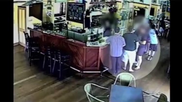 CCTV footage showing the alleged bikies at the Yandina Hotel in November. Photo: Queensland Police Service.