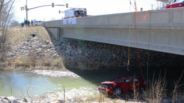 Tragedy ... When emergency services arrived at the scene of the crash, the vehicle of Lynn Jennifer Groesbeck was upside down and partially submerged in the Spanish Fork River, Utah.