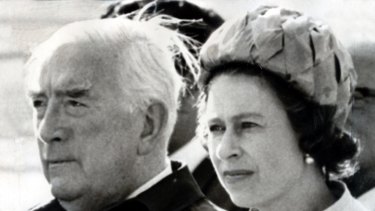 Robert Menzies and the Queen watch the Duke of Edinburgh at the Canberra Polo Club tournament in 1970.
