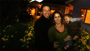 Briony Sanelli and husband, Lew, with daughter Laela.