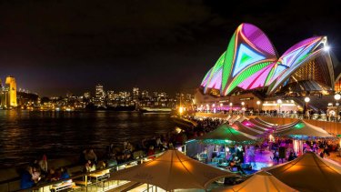 The Sydney Opera House is lit up for Vivid Sydney in 2013.