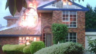 Freakishly unlucky... this Templestowe house, photographed by teenager Briony Wilson, was struck by lightning and completely destroyed.