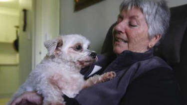 Surviving on  $273 a week takes effort and careful planning, says pensioner Josephine Simsa, at home with her dog Suzy Wong.