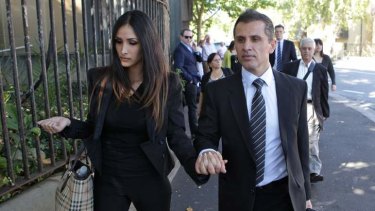 Simon Gittany with his girlfriend leaving the Supreme Court in Darlinghurst before the guilty verdict.