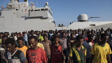 Hundreds of migrants land in Sicily.