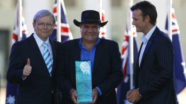 Professor Mick Dodson named the 2009 Australian of the year at Parliament House in Canberra.