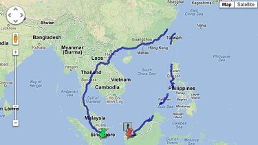 8000 Kilometers On A Map Veteran Walks 8000Km For Charity, Guided By Google