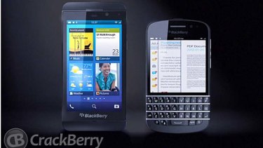 Purported images of upcoming BlackBerry 10 devices.