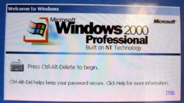 The Windows 2000 logon screen.
