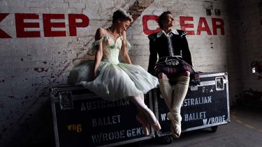 Early romance ... Madeleine Eastoe and Kevin Jackson in costume yesterday for La Sylphide, which will be performed as part of the Australian Ballet 2013 season.