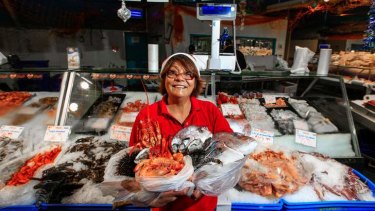 Rhodora Butterwordh of FishCo Fish Market at the Belconnen Fresh Food Markets.