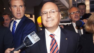 Arthur Sinodinos heads into the ICAC hearing on Castlereagh Street in Sydney.