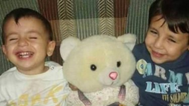 Aylan Kurdi, left, with his brother Galip. Both drowned in their family's attempt to reach Greece. 