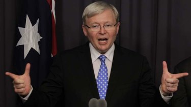 Kevin Rudd: will be sworn in at 930am.