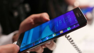 The Samsung Galaxy Note Edge, a version of the Note 4 with a curved screen.