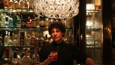Anton Forte of Shady Pines Saloon in Darlinghurst holds a bloodorange Negroni.