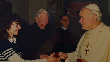 Stephanie Piper meets the Pope in the early '90s.