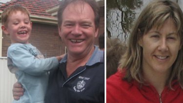 Worldwide search... Ken Thompson with his missing son Andrew; and (right) mother Melinda. Ms Thompson and Andrew were last seen in Frankfurt.