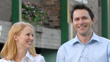 Three times lucky… Davina Langton with her former partner Jason Clare in 2007. Ms Langton has been given a redundancy payout twice and has been rehired by Mr Rees.