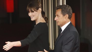 French President Nicolas Sarkozy and pregnant wife Carla Bruni-Sarkozy.