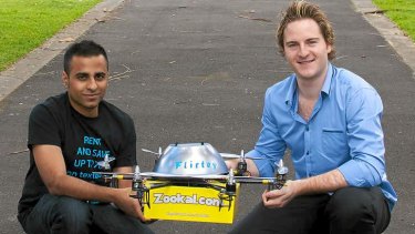 Zookal textbook rental service founder Ahmed Haider, 27, and founder of drone service Flirtey Matthew Sweeny, 26.