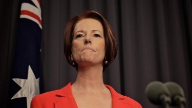 Prime Minister Julia Gillard answers questions at a press conference in August.